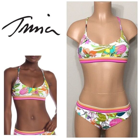 New. Trina Turk floral bikini set. 10-top/12-bottom - Picture 1 of 14
